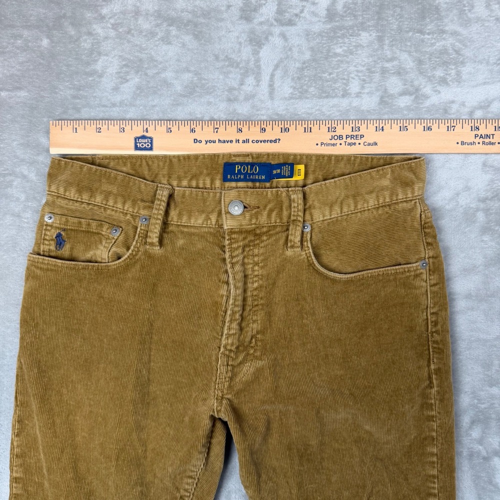 Polo Ralph Lauren Varick Slim Straight Corduroy Pants Mens 30/30 Tan Brown - Picture 9 of 16